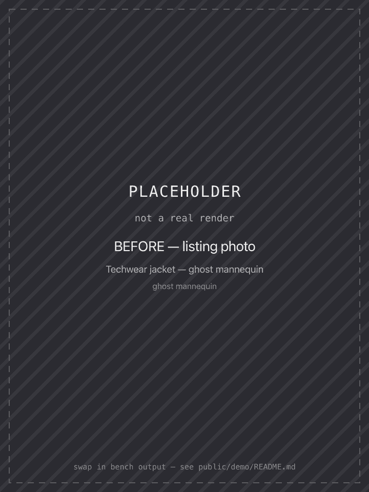 Placeholder standing in for a ghost-mannequin listing photo of a jacket